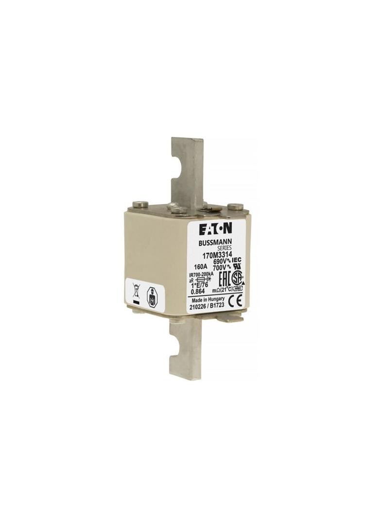 160A 690V IEC 1*E/76 aR FUSE Wkładka szybka 160A AC 690V rozmiar 1 45x59x102 mm aR, 170M3314 EATON