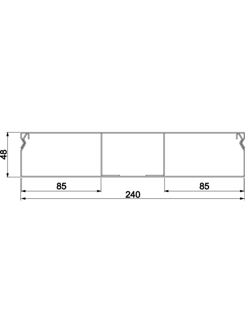 tehalit.UK Kanał do wylewki podłogowej 3-komorowy 240X48mm stal UK240483 HAGER