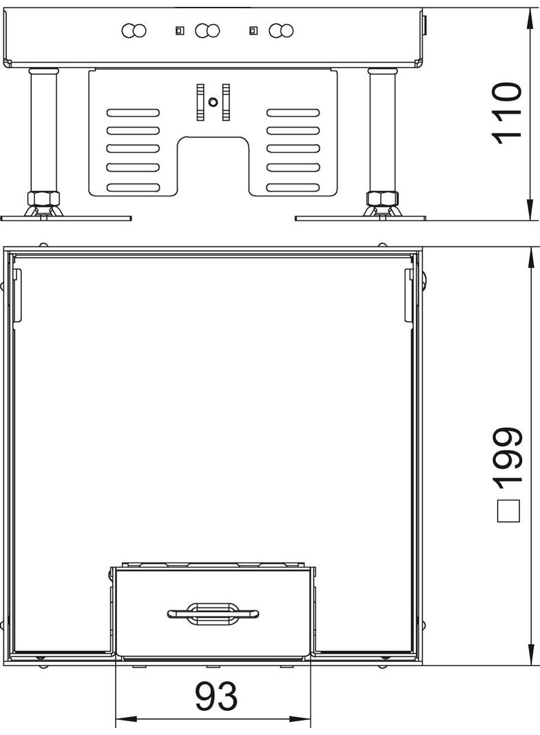 RKSN2 4 MS 25, Prostokątna kaseta z wyj.przewodu