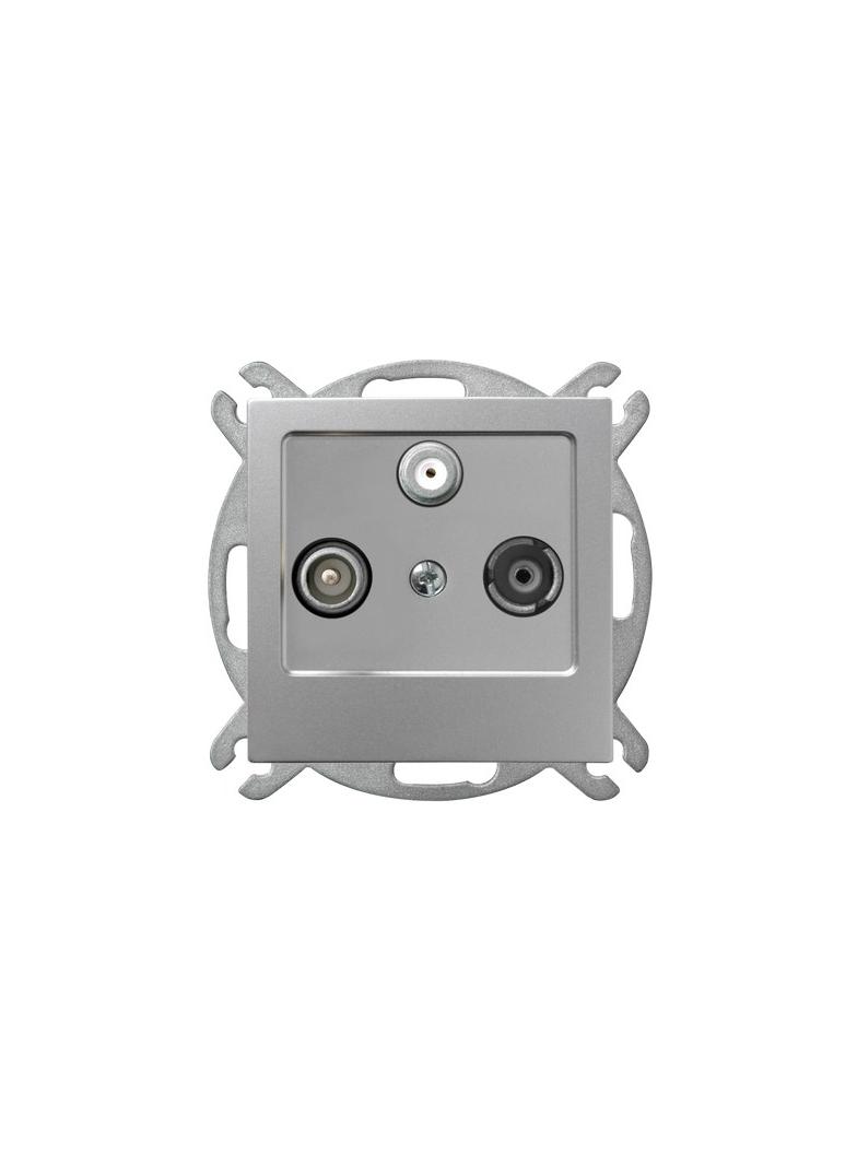 AS Gniazdo RTV-SAT przelotowe - kolor srebro