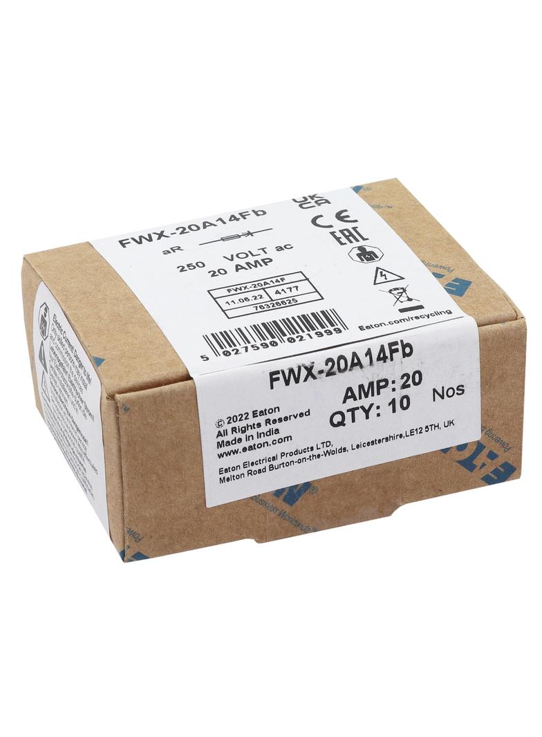20A 250V AC 14X51mm S/COND FERRULE FUSE Wkładka szybka 20A AC 250V DC 250V 14x51 mm aR UL FWX-20A14F