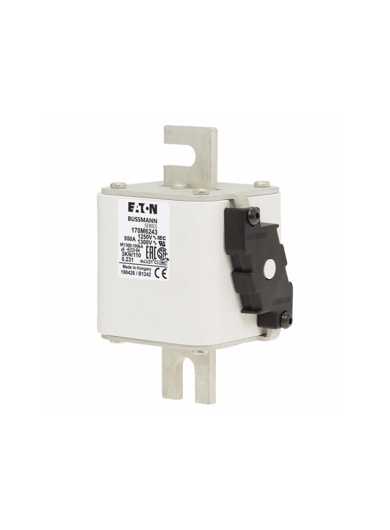 FUSE 550A 1250V 3KN/110 AR CU Wkładka szybka 550A AC 1250V rozmiar 3 76x92x139 mm aR DIN I 170M6243