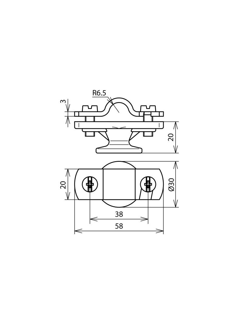Wspornik do drutu 13 mm, z gwintem wewn. M8, ZG-St