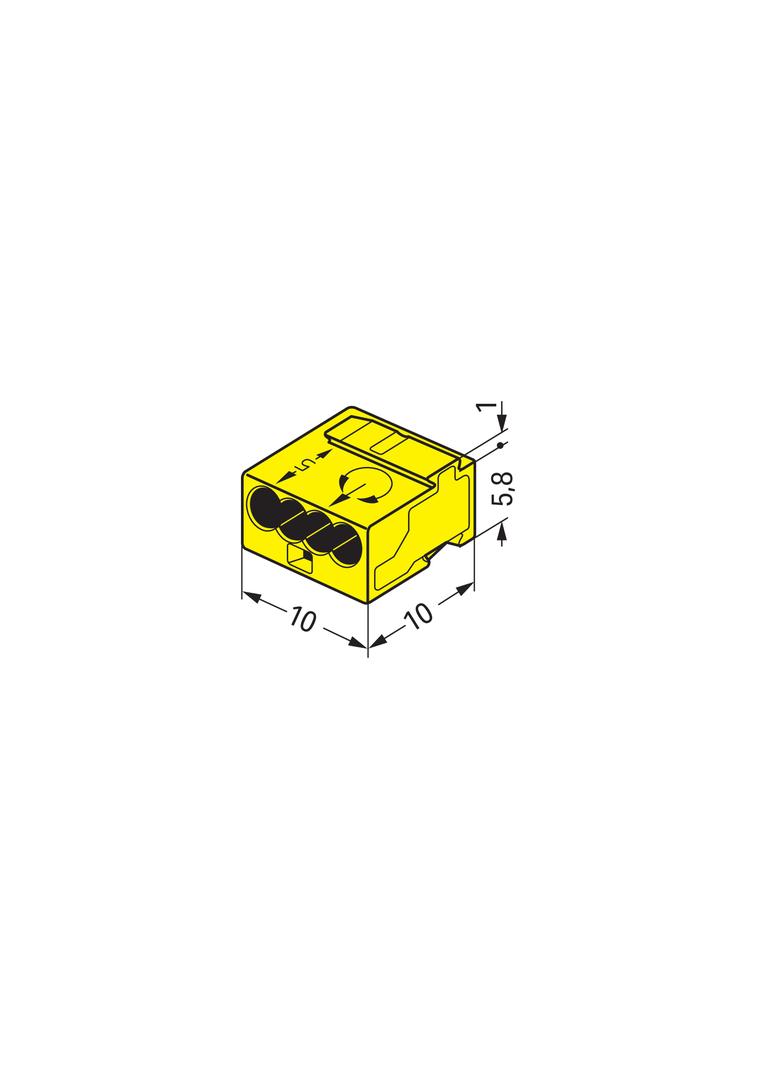 Złączka 4‑przewodowa do puszek instalacyjnych MICRO 243‑504 /100szt./ WAGO