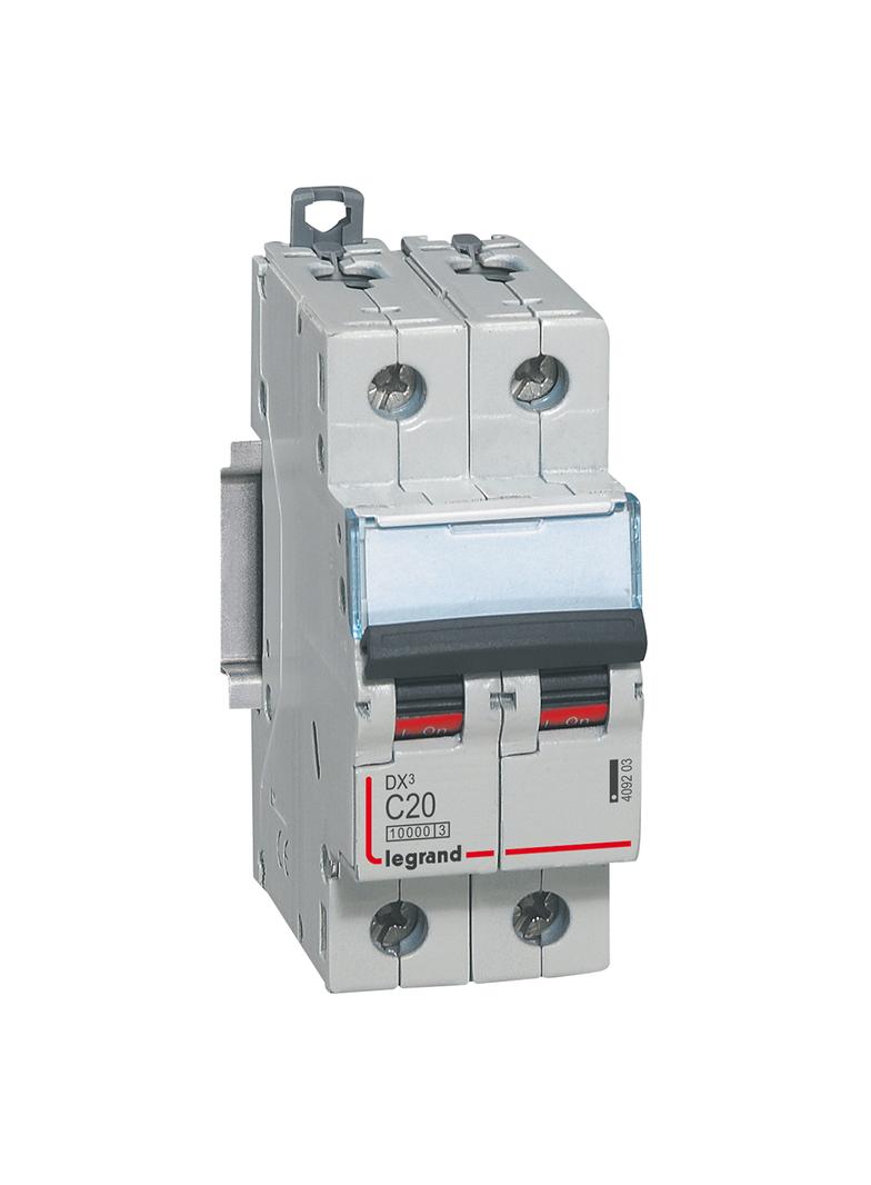 WYŁĄCZNIK NADPRĄDOWY S 312 2P C 20A 10000A SERII DX3, Legrand