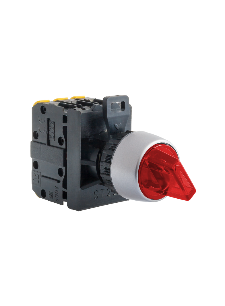 2-POŁ ŁĄCZNIK POKR CZERWONY 1 ZW PODŚW. AC(24V-230V),DC(24V-110V)