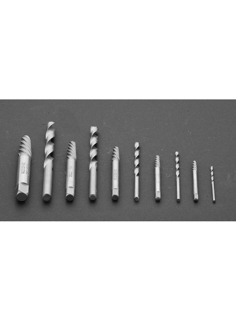 Wykrętaki do zerwanych śrub z wiertłami pilotującymi, zestaw 10 szt.