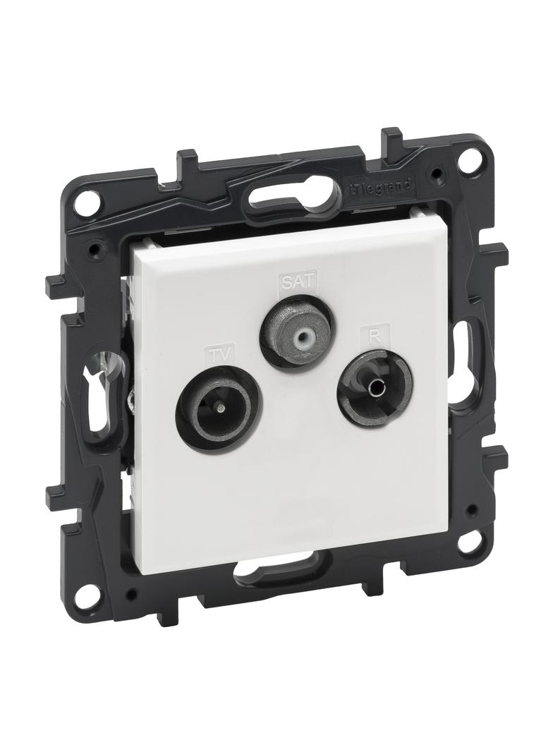 Niloe Step - gniazdo TV-R-SAT końcowe do instalacji typu gwiazda 1,5 dB - kolor biały, Legrand
