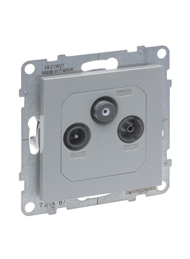 SUNO - Gniazdo TV-R-SAT - końcowe - FM + DAB - 1.5 dB, Aluminium, Legrand