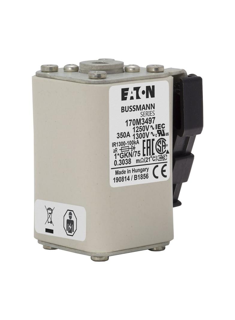 FUSE 350A 1100V 1*GKN/75 AR CU Wkładka szybka 350A AC 1250V rozmiar 1 45x59x81 mm aR 170M3497 EATON