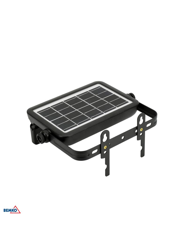 NAŚWIETLACZ LAMPA SOLARNA LED 3 barwy świecenia SOLEN 7W 900lm 3000/4000/6000K IP65 CZARNY Czujnik r C83-SON-007BL-CCT-PIR BEMKO
