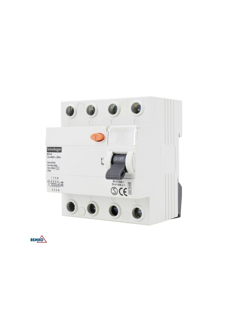 WYŁĄCZNIK RÓŻNICOWOPRĄDOWY AC 4P 25A 30mA SCHELINGER