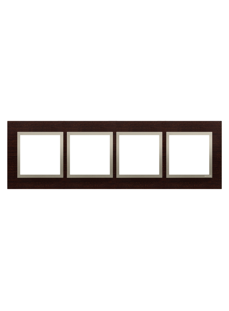 Simon 54 Nature Ramka 4-krotna Nature-Drewno ZŁOTE WENGE IP20/IP44* (*IP44-należy zastosować zestaw uszczelek DUN4) DRN4/85 KONTAKT