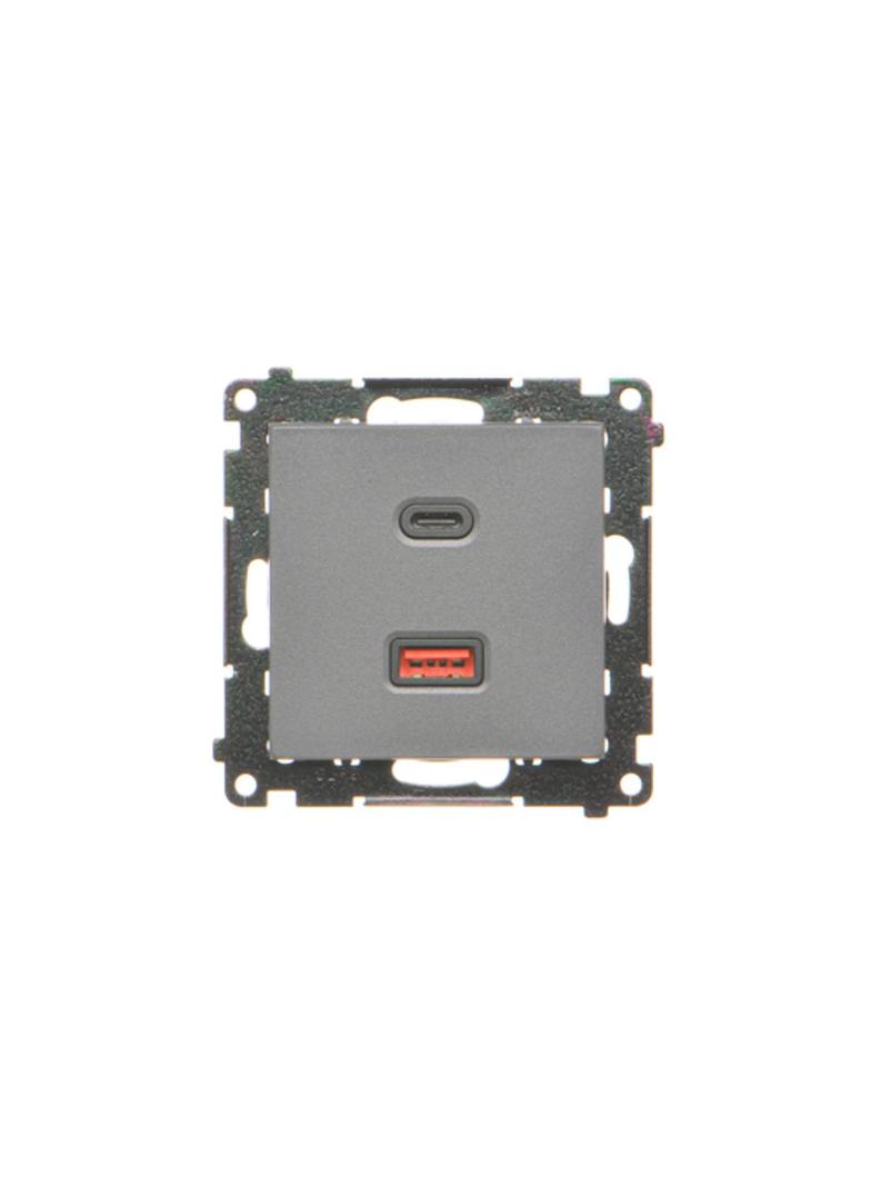 Simon 55 Ładowarka USB typ C+A 30W 230V grafitowy mat TEC2CAQ.01/116 KONTAKT