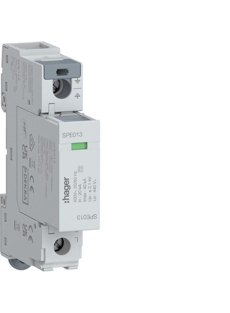 SPD Ogranicznik przepięć T2 1P 1+0 sieć IT In=20kA Imax=40kA Up?1,35kV