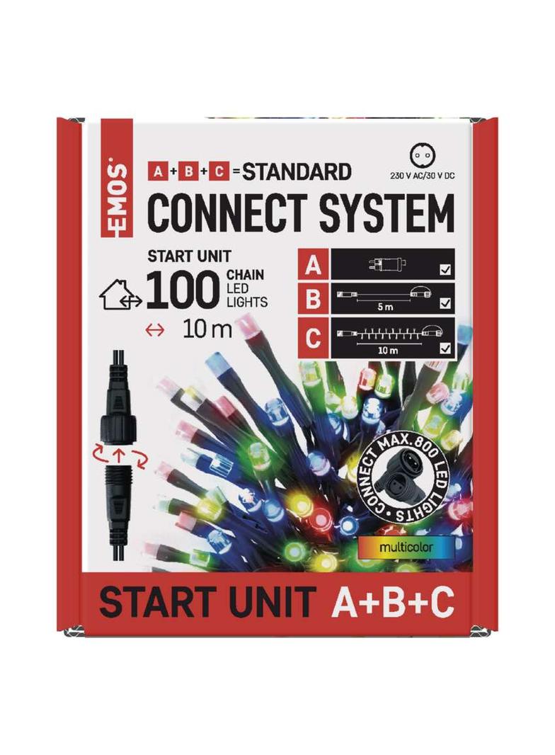 Oświetlenie łączone Standard - zestaw zasilacz + 100LED 10m multikolor, IP44, timer D1AM01 EMOS