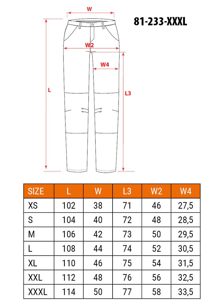 Spodnie robocze 5-kieszeniowe DENIM, czarne, rozmiar XXXL