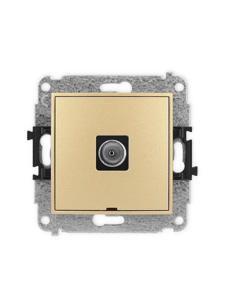 ICON Mechanizm gniazda antenowego pojedynczego TV, bez pola opisowego złoty