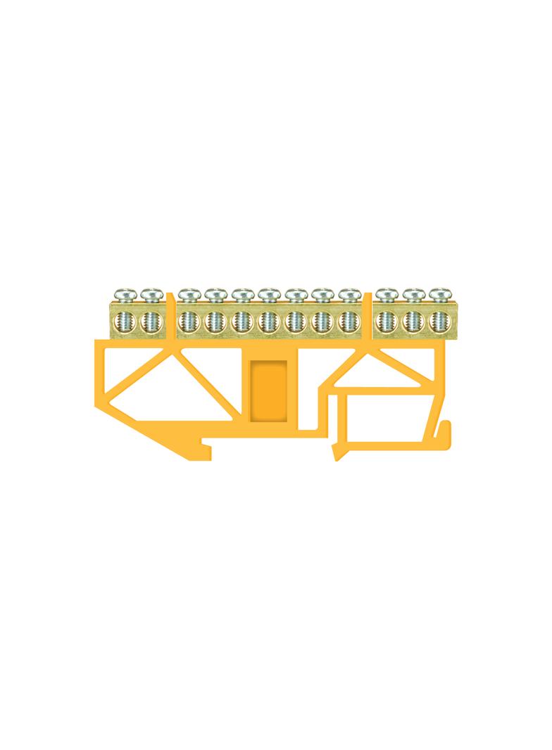 Listwa zaciskowa wysoka podstawa - 12 żółta