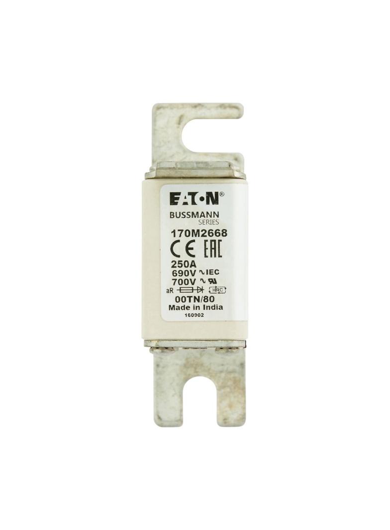 250A 690V aR 00TN/80 TYPE T IND. FUSE Wkładka szybka 250A AC 690V DIN 00 aR DIN IEC nieizol 170M2668