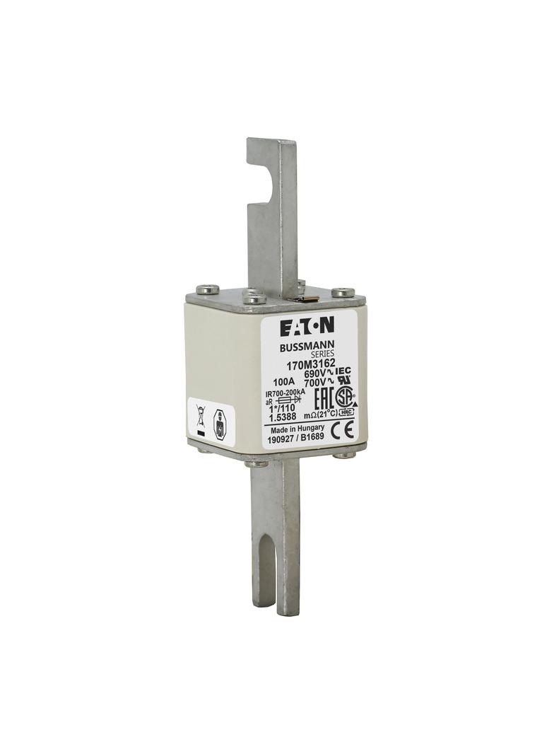 100A 690V 1*/110 aR INDICATOR FUSE Wkładka szybka 100A AC 690V rozmiar 1 45x45x134 mm 170M3162 EATON