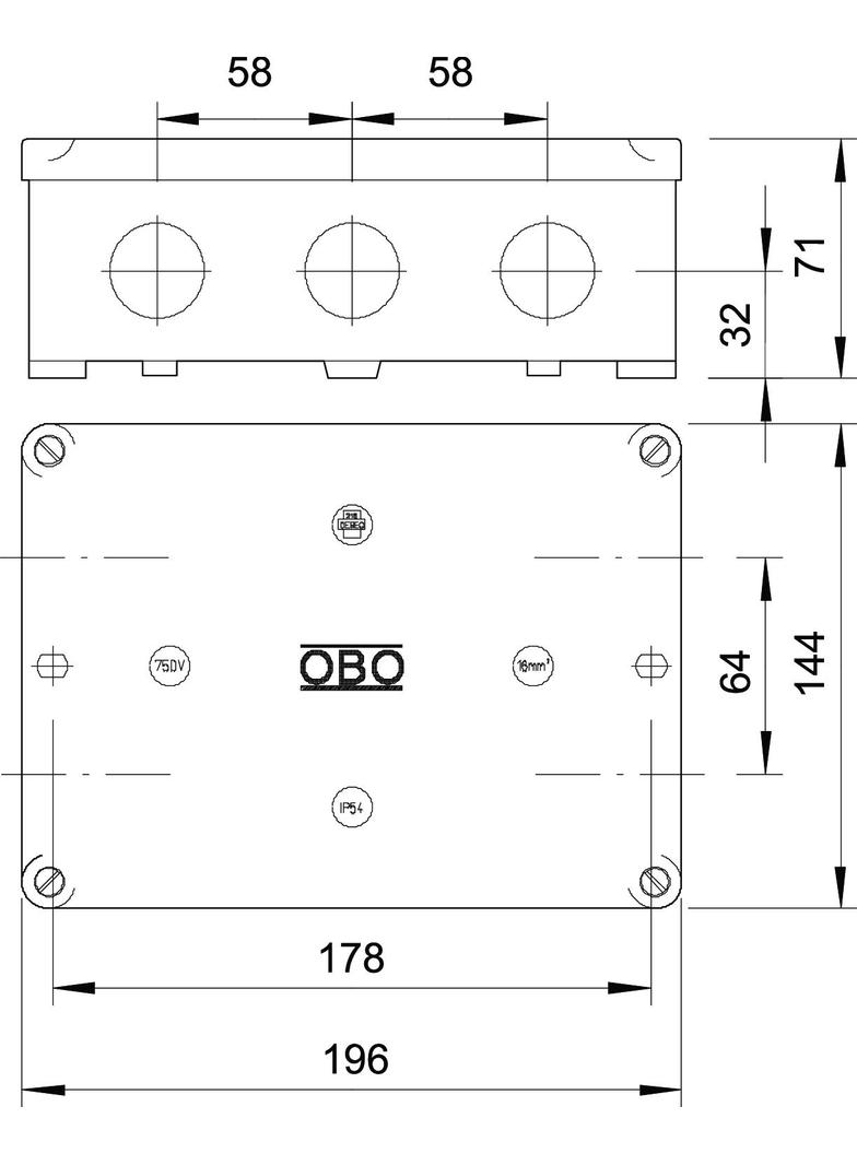 B 12 M, PUSZKA INSTAL.PUSTA B 12 M SZ.