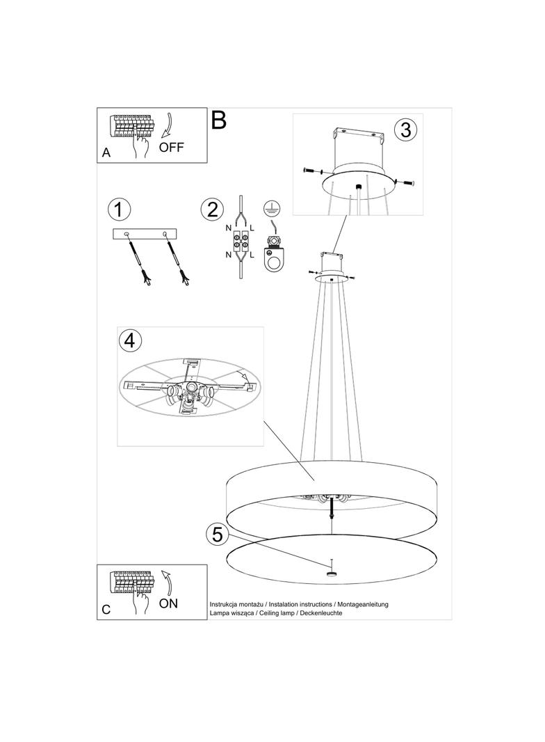 Sollux Żyrandol SKALA 90 biały SL.0805