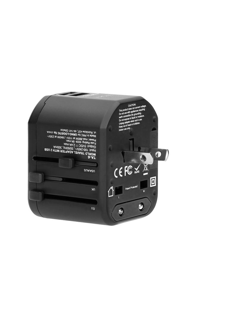 GOworld USB uniwersalny adapter 200 krajów 2 x USB TA-6 ORNO