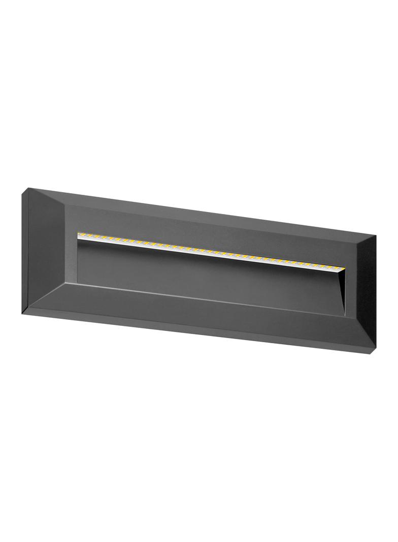KIBO LED 1,5W, lampa elewacyjna, 150lm, IP65, 4000K, prostokątna, szara