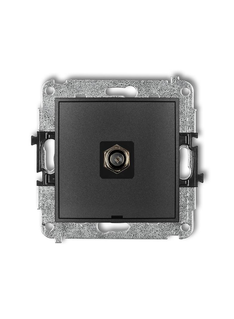 ICON Mechanizm gniazda antenowego pojedynczego typu F (SAT) niklowany, bez pola opisowego grafitowy