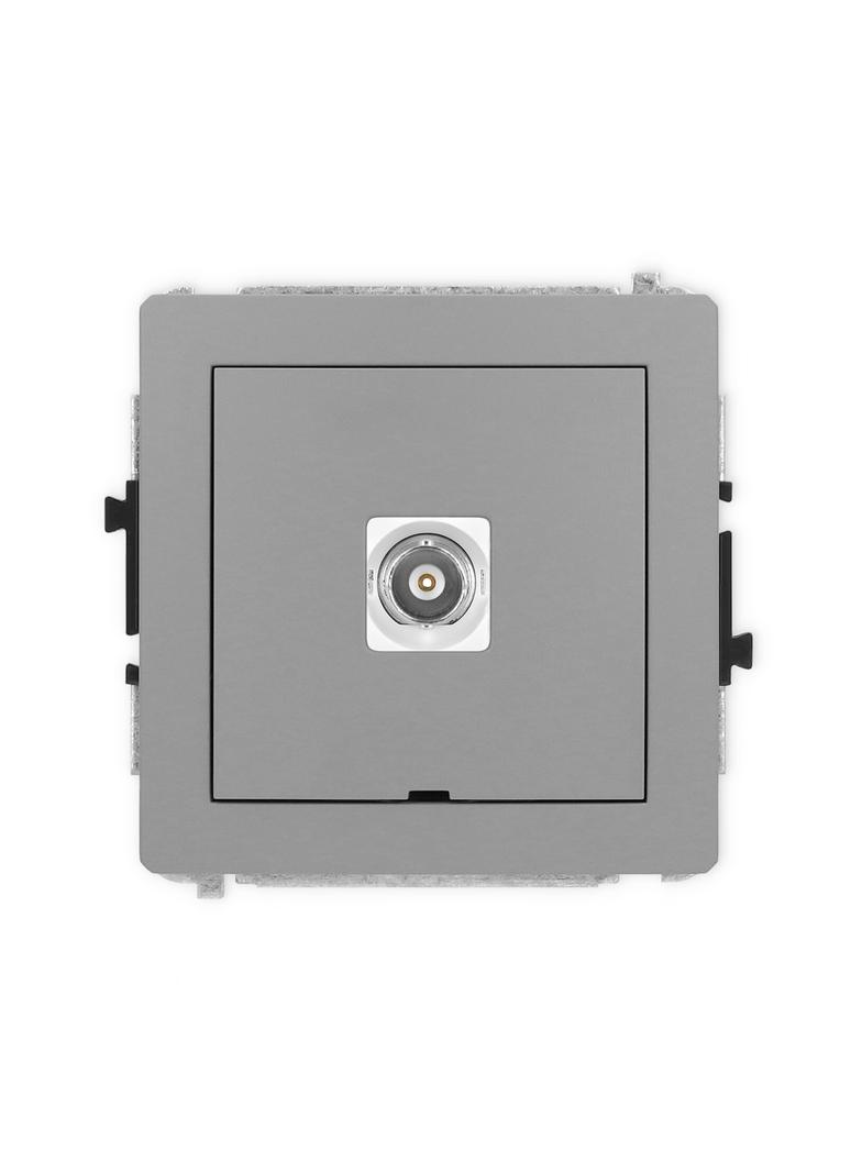 DECO Mechanizm gniazda pojedynczego BNC, bez pola opisowego szary mat