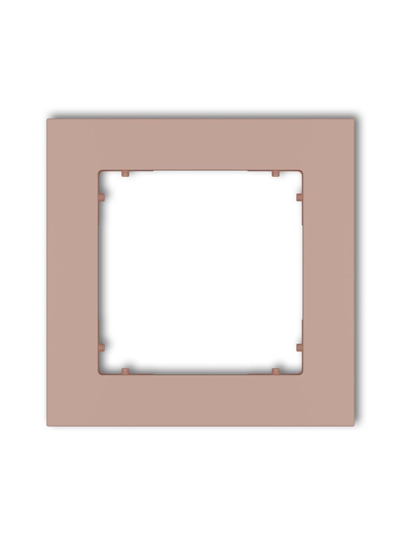 MINI Ramka uniwersalna pojedyncza kwadratowa z tworzywa łososiowy