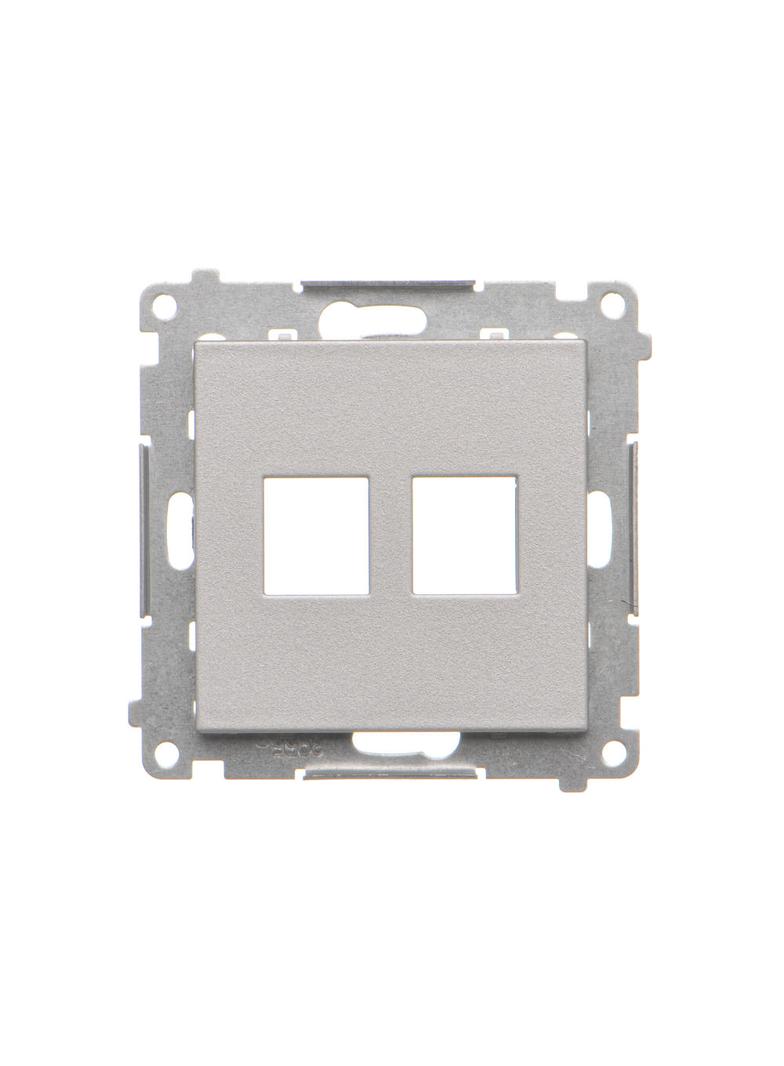 Simon 55 Pokrywa gniazd teleinformatycznych na Keystone płaska podwójna Aluminium mat TKP2.01/143 KONTAKT