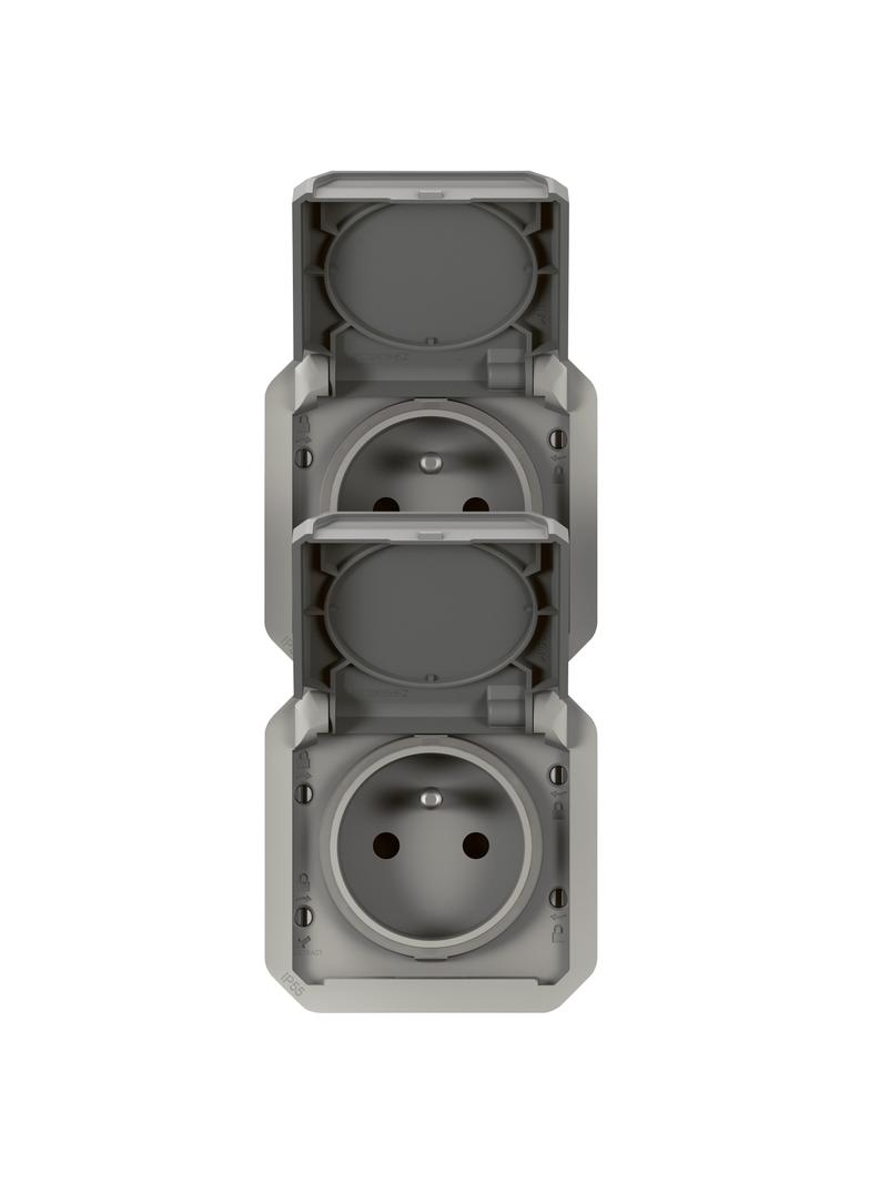 NOWE PLEXO - GNIAZDO 2X2P+Z PIONOWE MECHANIZM 16 A - 250 V SZARE 069563L LEGRAND