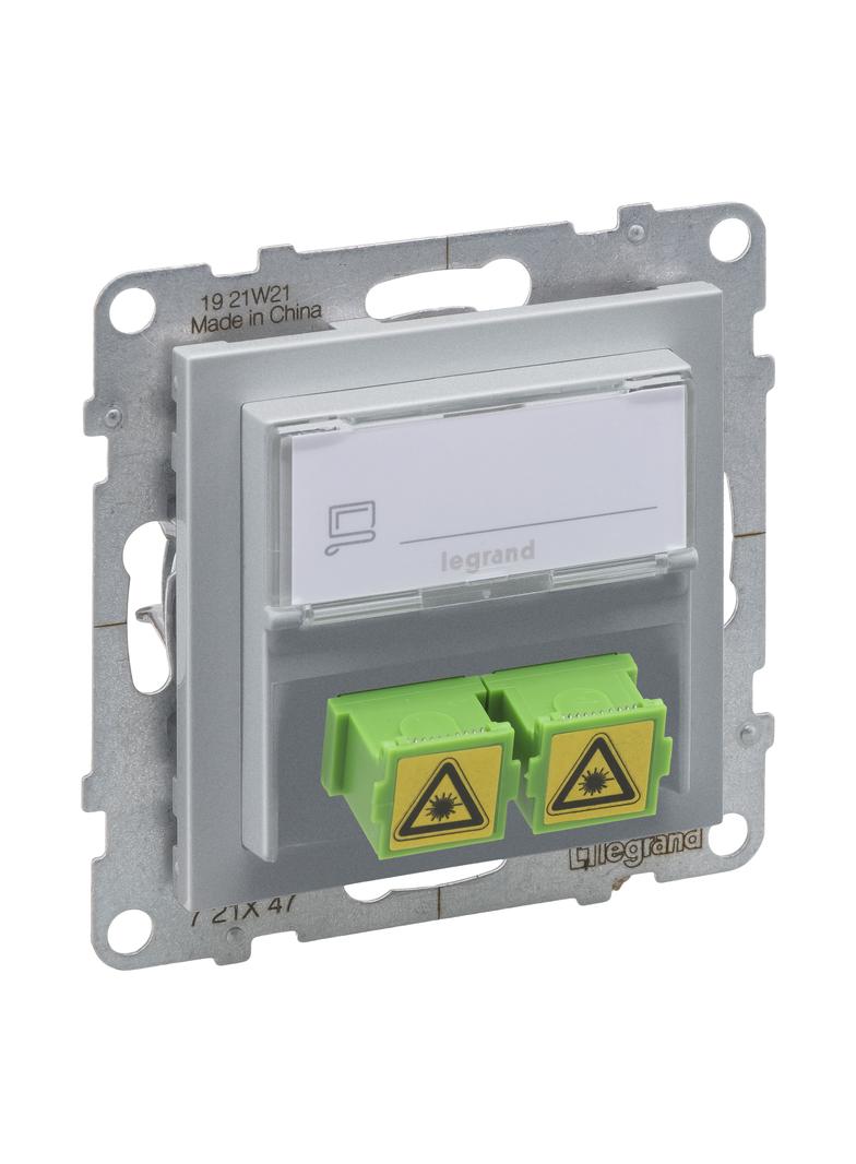 SUNO - Pojedyncze gniazdo śwatłowodowe SC/APC, Aluminium, Legrand
