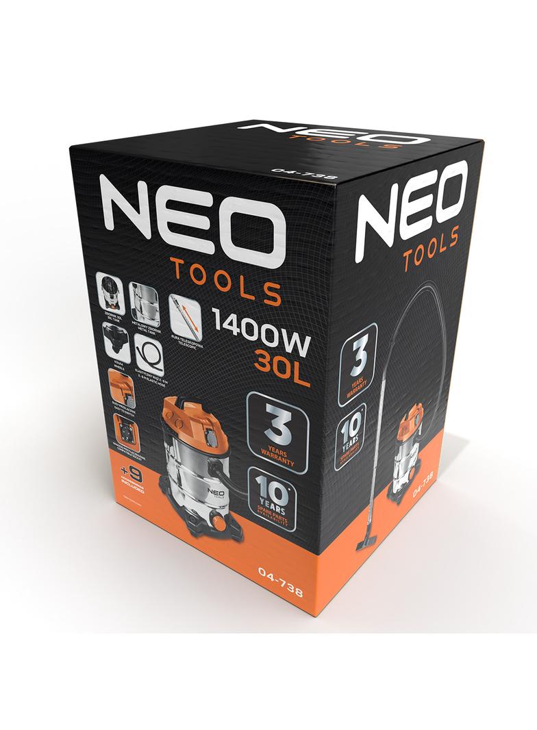 Odkurzacz przemysłowy 1400W, zbiornik 30l