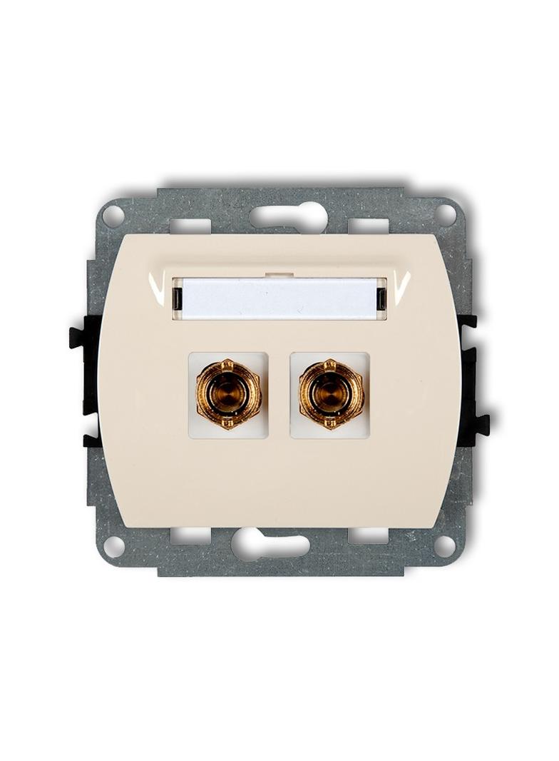 TREND Mechanizm gniazda głośnikowego pojedynczego (typu banan - czerwony i czarny, pozłacany, 4 mm2,