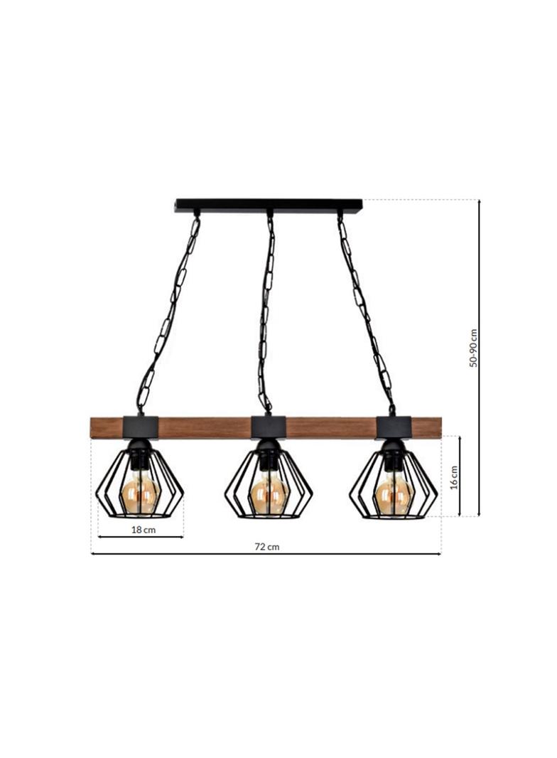 MILAGRO Lampa wisząca ULF BLACK/WOOD 3xE27