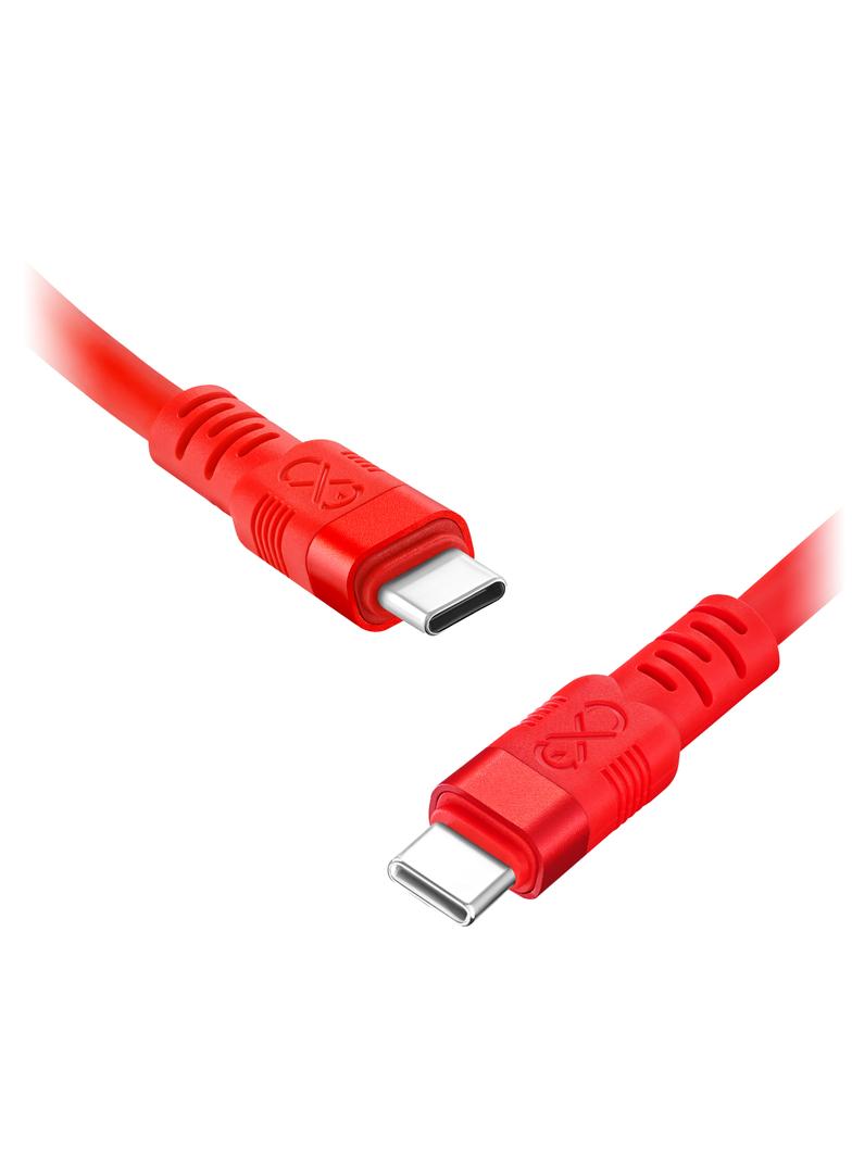 Kabel USB-C - USB-C eXc WHIPPY Pro, 0.9M (100W, szybkie ładowanie), kolor mix neonowy* (*wysyłany lo