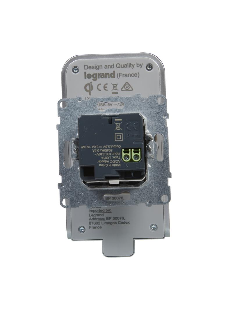 SUNO - Ładowarka indukcyjna + USB Typ A, Biały, Legrand