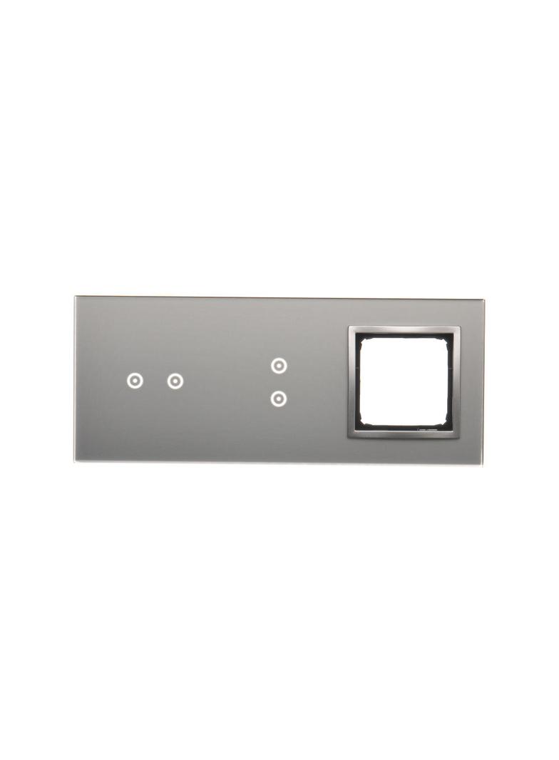Simon 54 Touch Panel dotykowy S54 Touch 3 moduły 2 pola dotykowe poziome + 2 pola dotykowe pionowe + 1 otwór na osprzęt S54 srebrna mgła DSTR3230/71 KONTAKT