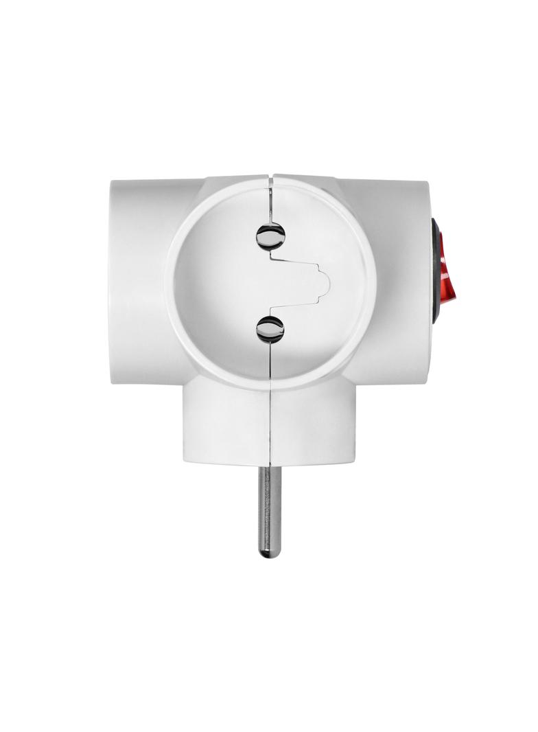 Rozgałęźnik 3x2P, z wyłącznikiem