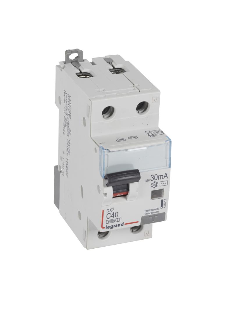 Wyłącznik Różnicowo-Nadprądowy 2P 40A C 0,03A Typ AC P312 DX3 411017 LEGRAND