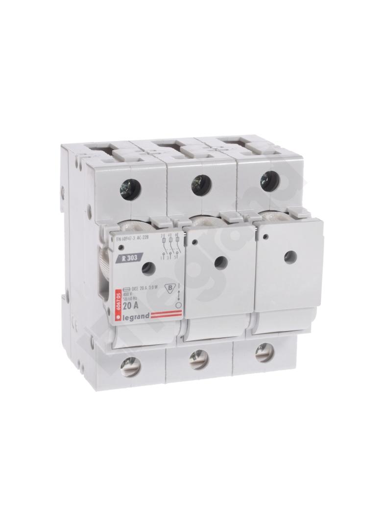 Rozłącznik Bezpiecznikowy 3P 20A D02 R303 606705 LEGRAND