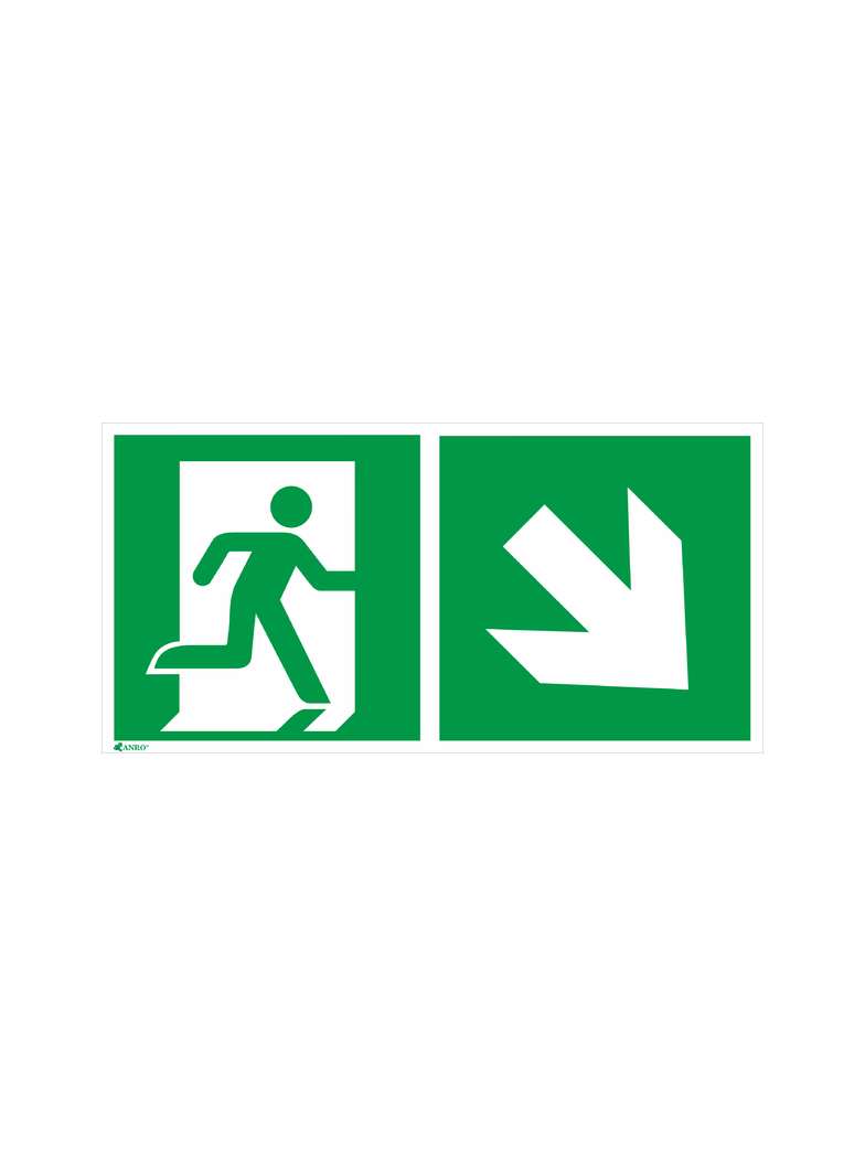 KIER.DO WYJŚ. PRAWO, W DÓŁ 150X300 FOLIA SAMOPRZYLEPNA FOTOLUMINESCENCYJNA