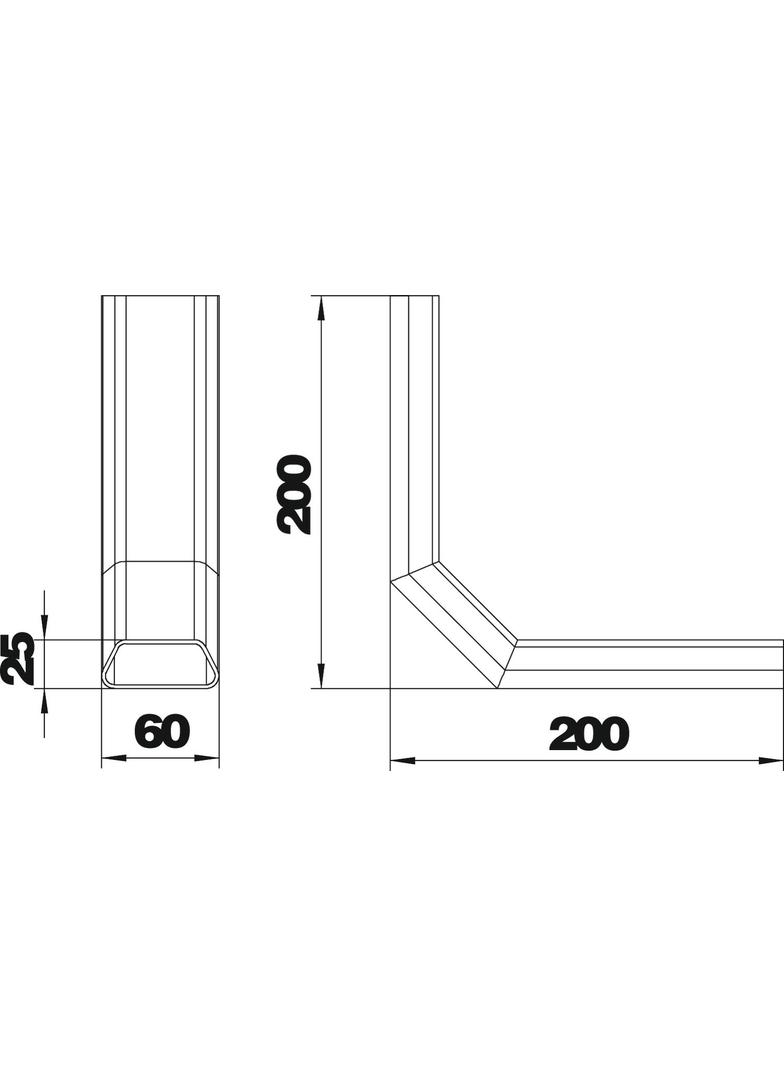 KV DU 6025 90, Kolanko pionowe 90°