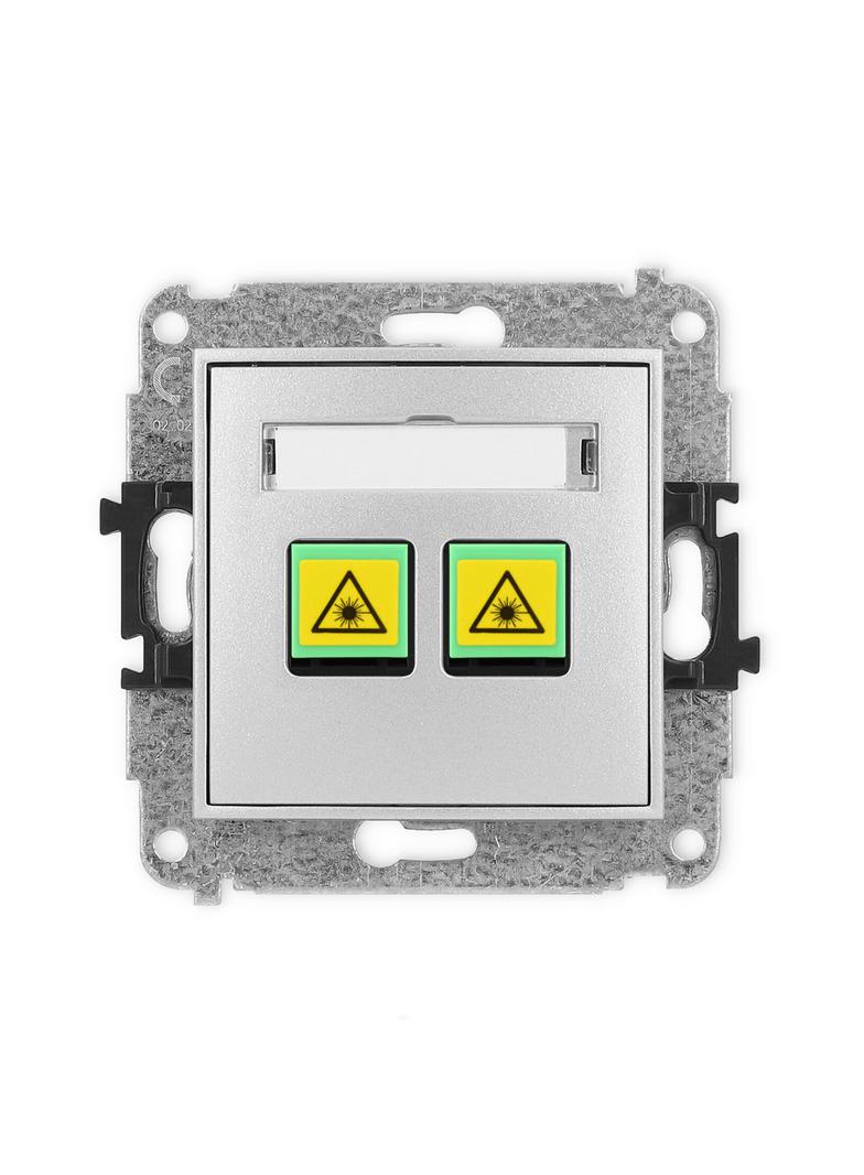 ICON Mechanizm gniazda światłowodowego/optycznego podwójnego srebrny metalik