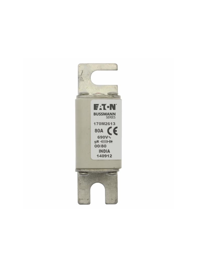 80A 690V IEC gR 00/80 SQ. BODY IND. FUSE Wkładka szybka 80A AC 690V DIN 00 30x51x100 mm g 170M2613 E