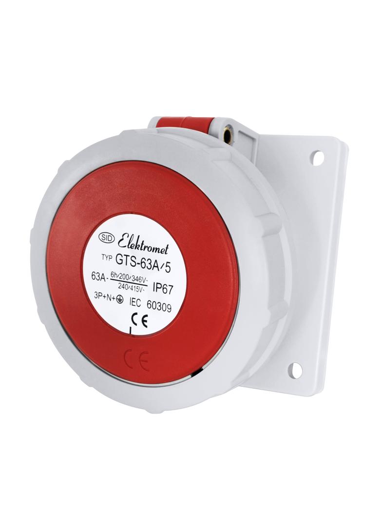 GTS 63/5 Gniazdo tablicowe skośne 63A/400V 3P+N+Z