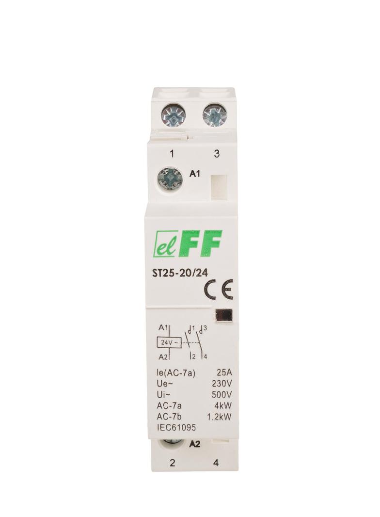 Stycznik modułowy montaż na szynie styki 2Z 25A ST25-20-24V F&F